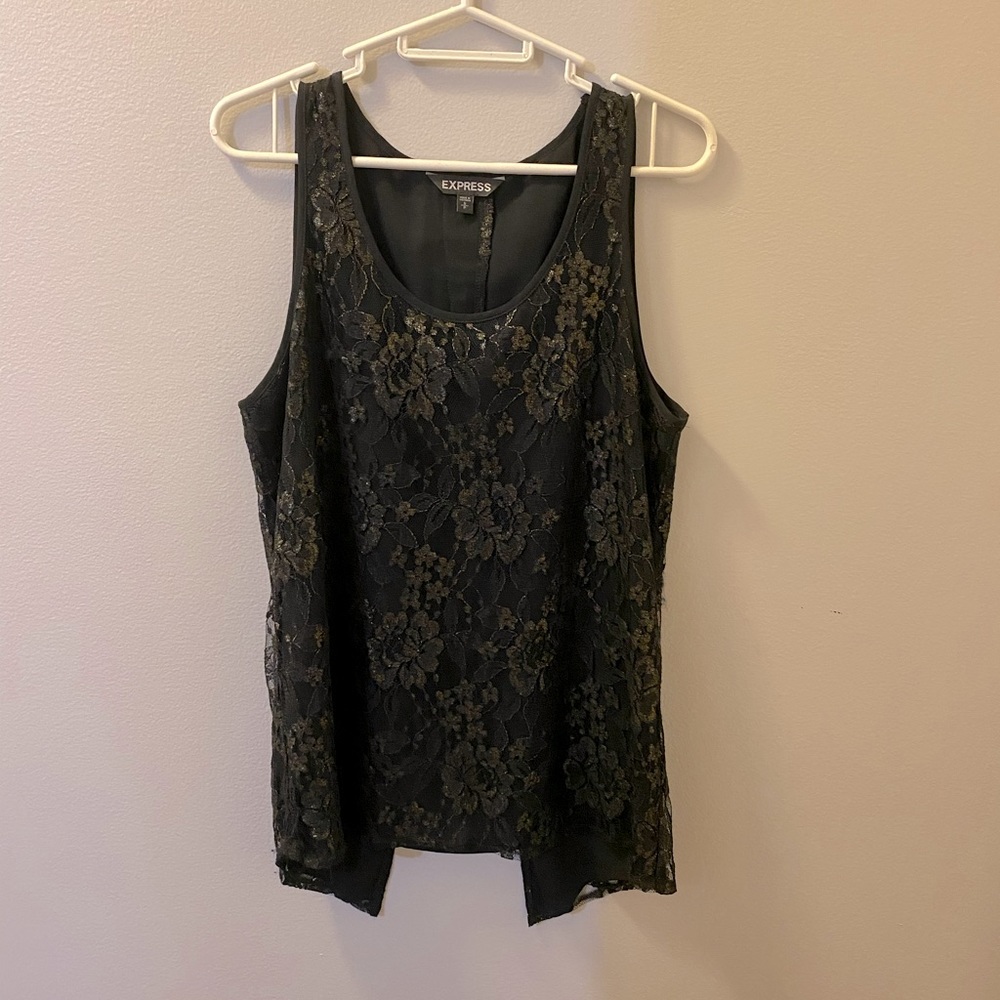 Express sleeveless lace top